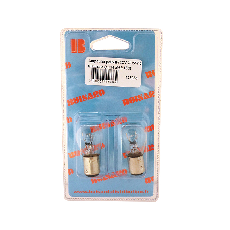 Lot De 10 Ampoules Poirettes 12V 21/5W - Pour Feux Stop Et Feux Rouges, Marque Casteels