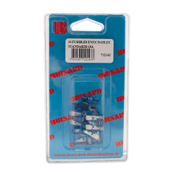 10 FUSIBLES ENFICHABLES STANDARD 15A BLEU