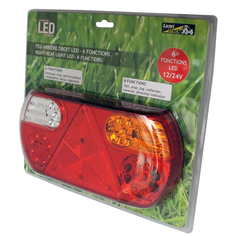 FEU ARRIERE LED 12/24V D/G 5 FONCTIONS