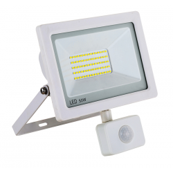 PROJECTEUR LED EXTRA PLAT BLANC AVEC DETECTEUR 50W 4000LM