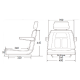 ASSISE DOSSIER SC74 TISSU + CONTACTEUR + 1/2 GLISSIERES