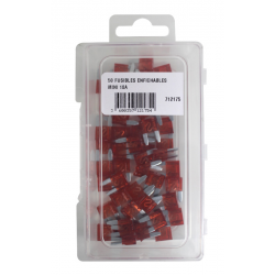 BOITE 50 FUSIBLES ENFICHABLES MINI 10A ROUGE