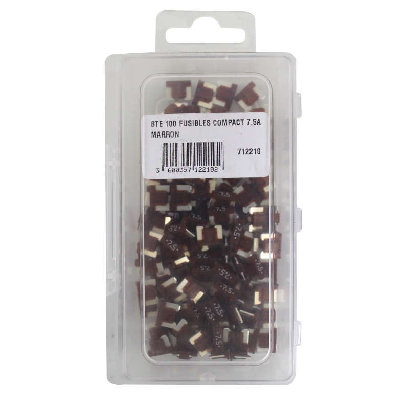 BOITE 100 FUSIBLES COMPACTS 7,5A MARRON