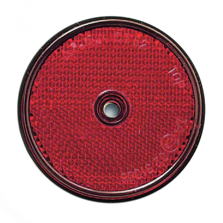 CATADIOPTRE ROND ADHESIF ROUGE + TROU DE FIXATION