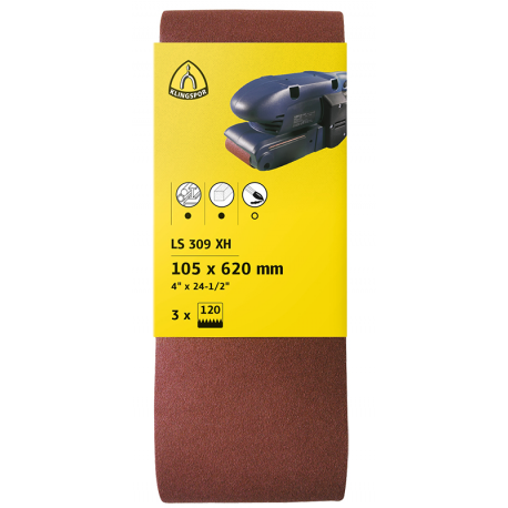 PAQUET DE 3 BANDES SANS FIN 75X457 GRAIN 60