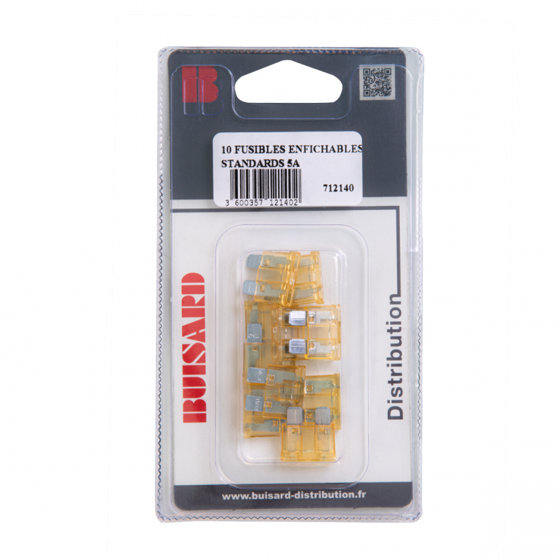 Lot De 10 Fusibles Enfichables 5A 240V BS1362 - Marque Bussmann - Pour Appareils électriques