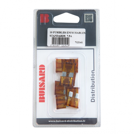 10 FUSIBLES ENFICHABLES STANDARD 7.5A MARRON