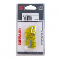 10 FUSIBLES ENFICHABLES STANDARD 20A JAUNE