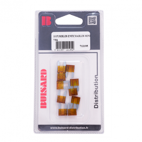 10 FUSIBLES ENFICHABLES MINI 7.5A MARRON