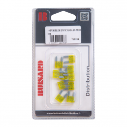 10 FUSIBLES ENFICHABLES MINI 20A JAUNE