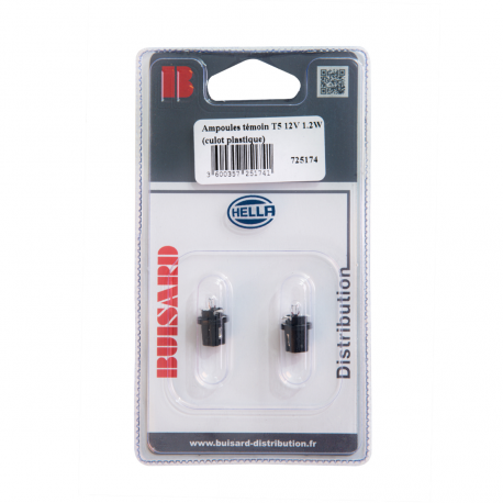 2 AMPOULES TEMOINS CULOT PLASTIQUE 1,2W