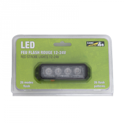 FEU DE PENETRATION 4 LED PLAT ROUGE 12/24V