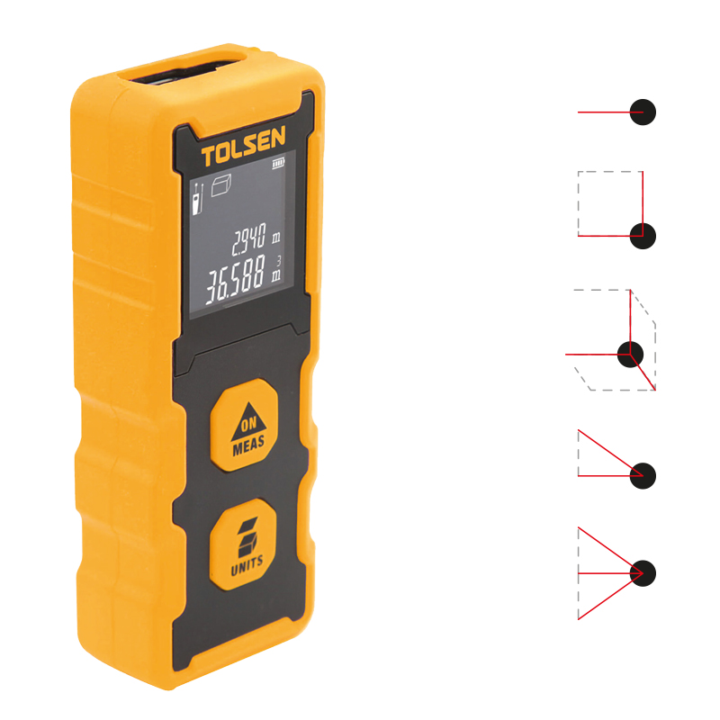 Télémètre laser jusqu'à 60m avec App iOS et Bluetooth pour calculs, Mesure  / Découpe