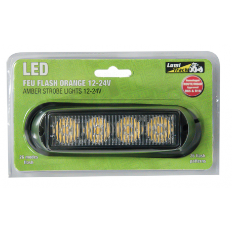 FEU DE PENETRATION 4 LED PLAT ORANGE 12/24V