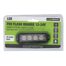 FEU DE PENETRATION 4 LED PLAT ORANGE 12/24V