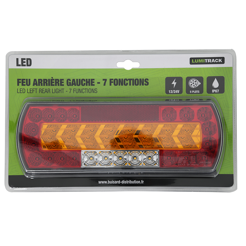 FEU ARRIERE D/G 3 FONCTIONS 12/24V LED