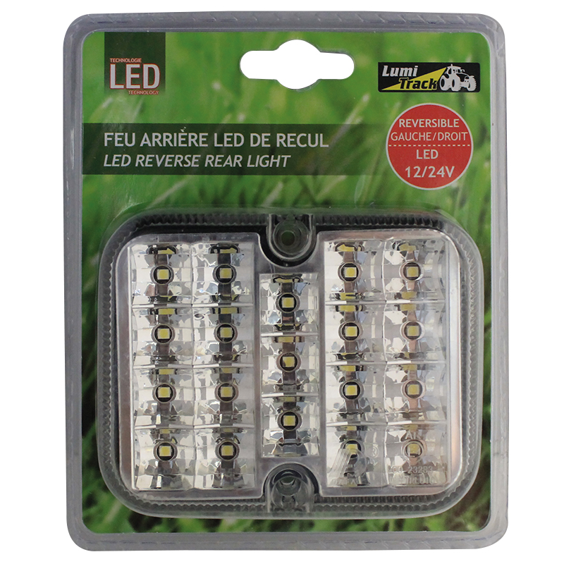 Feu arrière rond recul 12V à Led