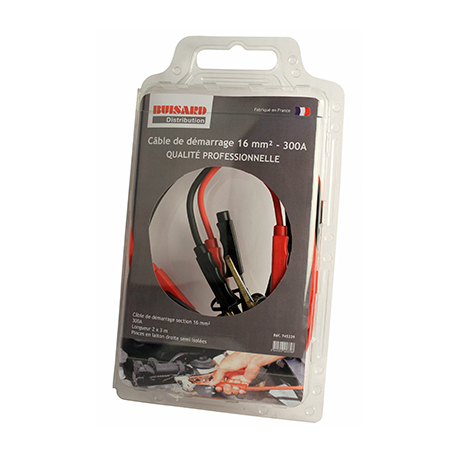 JEU DE CABLE DE DEMARRAGE 3M 100% CUIVRE 16MM2 300A