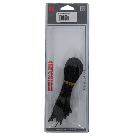 50 COLLIERS SERRE CABLE 3.6X140MM NOIR