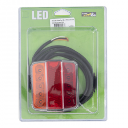 FEU ARRIERE LED ROUGE/JAUNE 5 FONCTIONS 12V AVEC FAISCEAU 2M