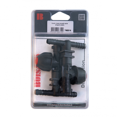 2 PORTE BUSES UNIJET 1/4T DOUBLE DIAM 10MM AVEC ANTIGOUTTE