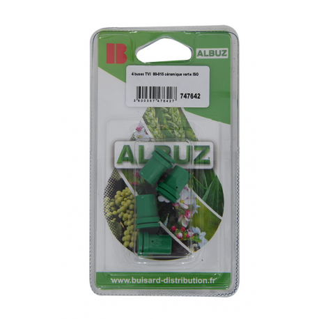 4 BUSE TVI 80-015 CERAM VERTE COULEURS ISO