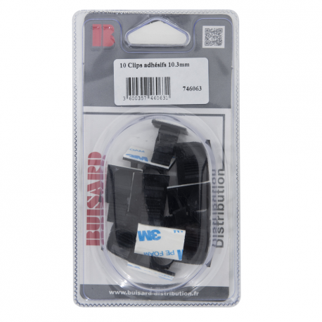 8 CLIPS ADHESIFS AJUSTABLES NYLON 15,4MM