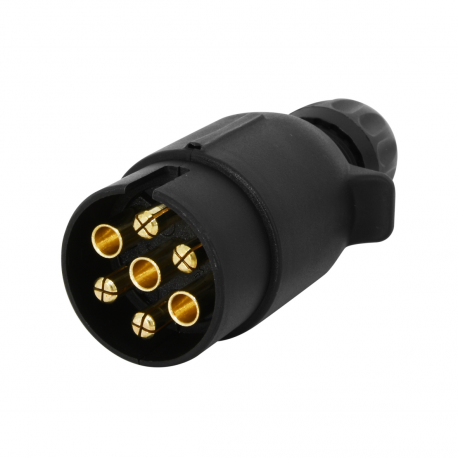 FICHE MALE NORMALISEE 12 VOLTS 7 PLOTS PLASTIQUE