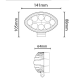 PHARE DE TRAVAIL OVALE 8 LED 1600LM LARGE