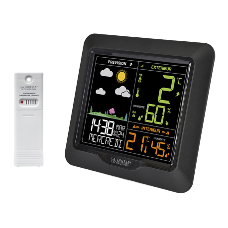 STATION METEO COULEUR AVEC PREVISION ET 1 CAPTEUR