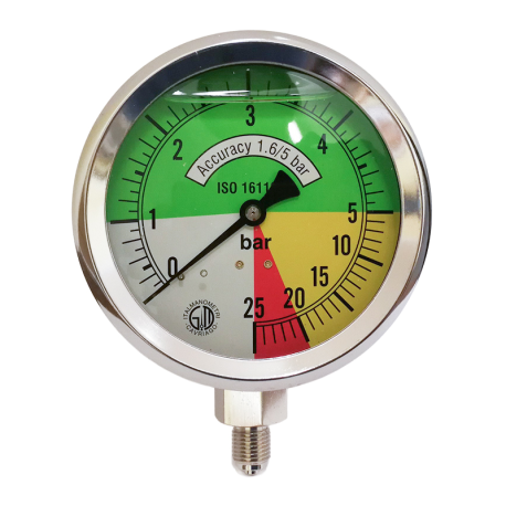 MANOMETRE ECH. DILATEE D100 0/5/25B FIXATION PERIPHERIQUE