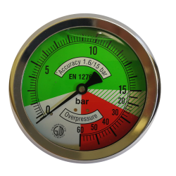 MANOMETRE ECH. DILATEE D100 0/5/25B FIXATION ARRIERE