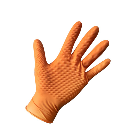 BOITE DE 50 GANTS JETABLES NITRILE SUMOGRIP ORANGE TAILLE XL