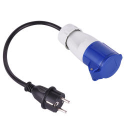PROLONGATEUR CARAVANE FICHE CEE 220V 2P+T F VERS FICHE FR M