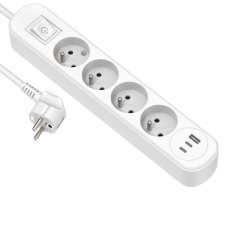 BLOC MULTIPRISE 4 PRISES AVEC INTER 2 USB-C ET 1 USB-A