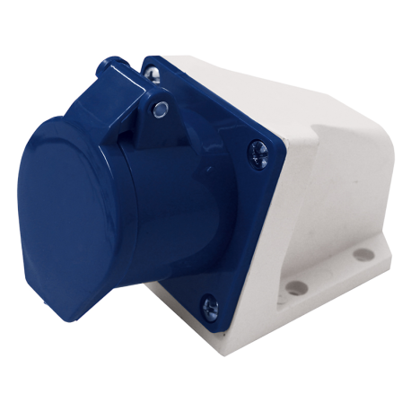 PRISE MURALE INCLINEE CEE IEC IP44 - 16A 2P+T 230V