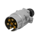 PRISE MALE 12 VOLTS 7 PLOTS ALUMINIUM AVEC PRESSE ETOUPE