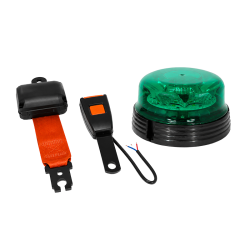 KIT SECURITE - GYROPHARE VERT A VISSER + CEINTURE SECURITE