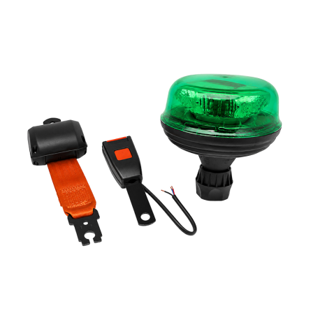 KIT SECURITE - GYROPHARE VERT FLEXIBLE + CEINTURE SECURITE